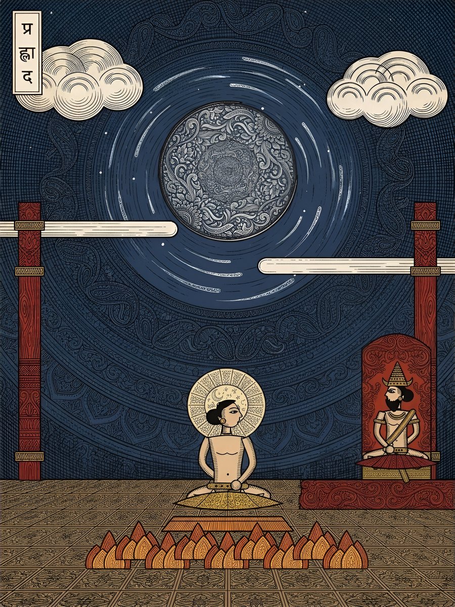 Plate: Prahlada at prayer