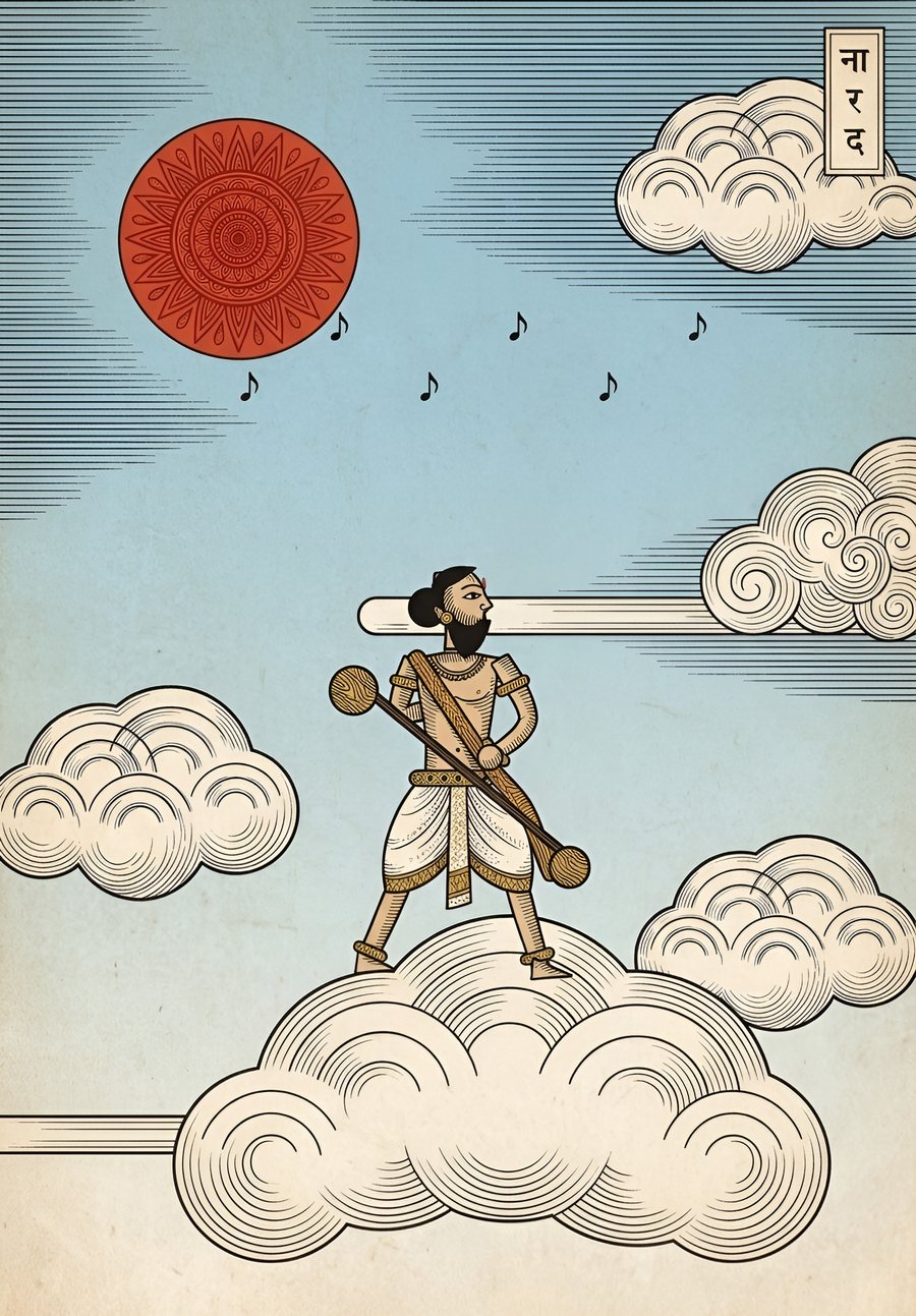Plate: Narada and his vina