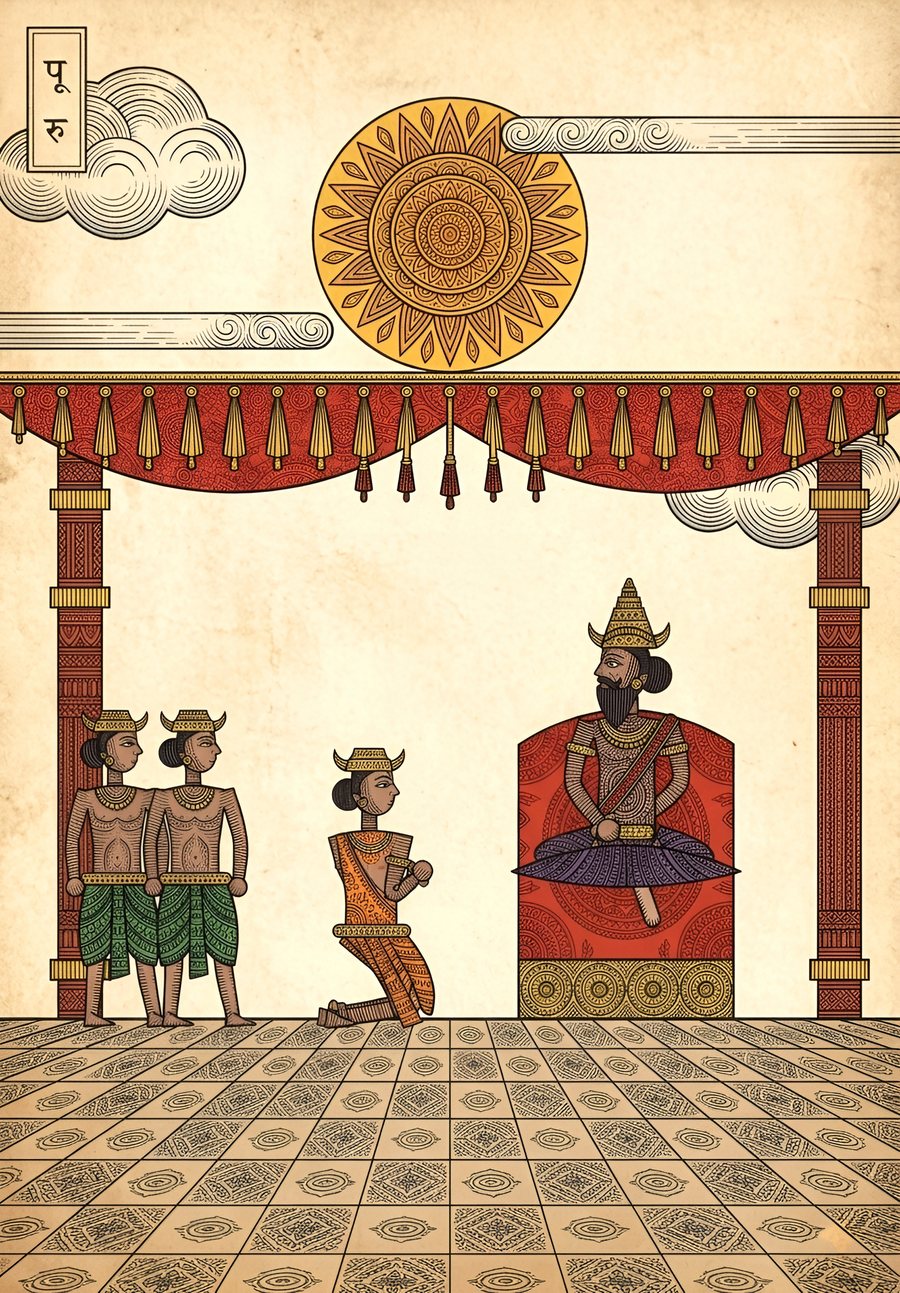 Plate: Puru takes his father’s old age
